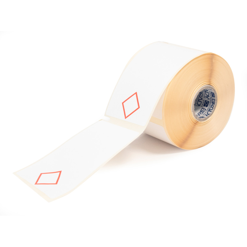 THTCLP-S-L1-7610-0.4-SC | Mat Rood op Wit Papier met afmeting: 55,00 mm (B) x 85,00 mm (H)