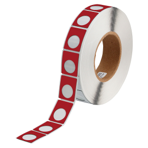 THTEP-05-7593-RD | Glanzend Rood Polyester gelamineerd met polyethyleen schuim met afmeting: 30,00 mm (B) x 40,00 mm (H)