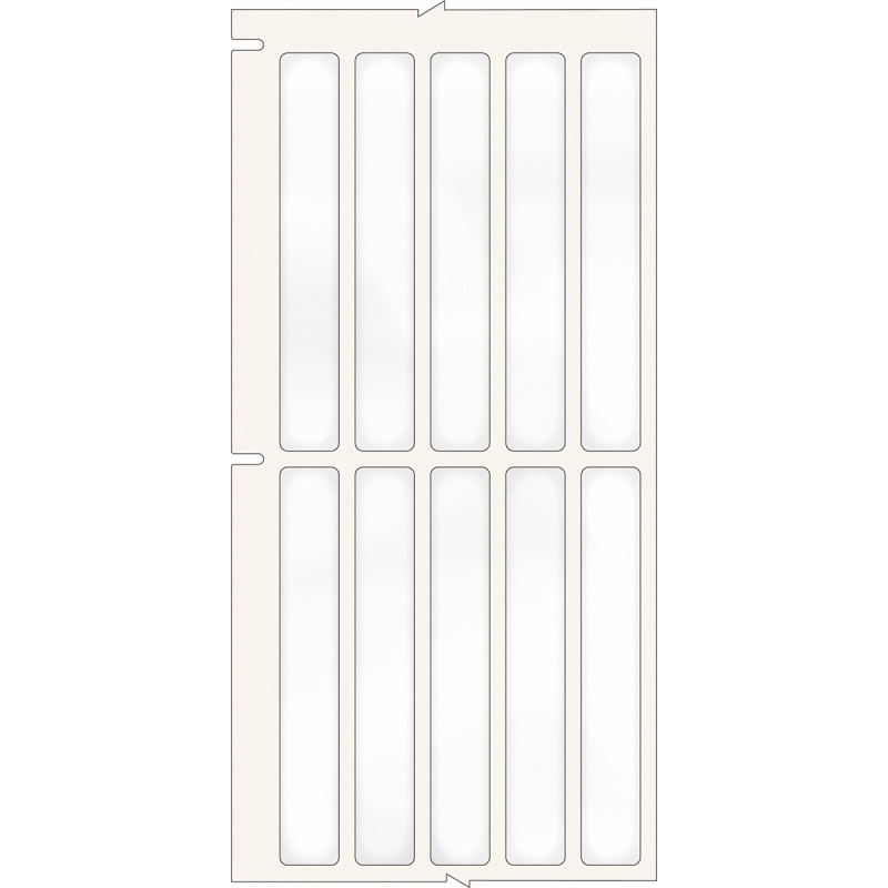 THTTL-1-430 | Glanzend Transparant Polyester met afmeting: 11,00 mm (B) x 74,00 mm (H)
