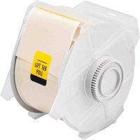 Globalmark tapes - B-569 29 mm Tan | Glanzend Tan Polyester met afmeting: 28,58 mm (B) x 30,48 m (L)