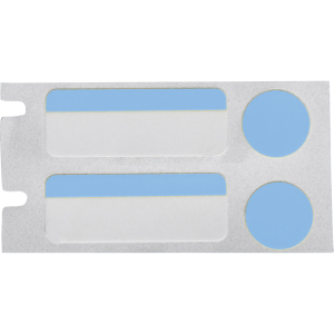 THT-304-494-3-BL | Glanzend Blauw, wit Polyester met afmeting: 25,40 mm (B) x 9,53 mm (H) x 9,53 mm (Dia)