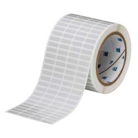 THT-1-480-10 | Satijn Lichtgrijs Gemetalliseerd, niet-metaalhoudend polyester met afmeting: 19,05 mm (B) x 6,35 mm (H)