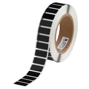 THTEP-01-7593-BK | Glanzend Zwart Polyester gelamineerd met polyethyleen schuim met afmeting: 27,00 mm (B) x 7,95 mm (H)