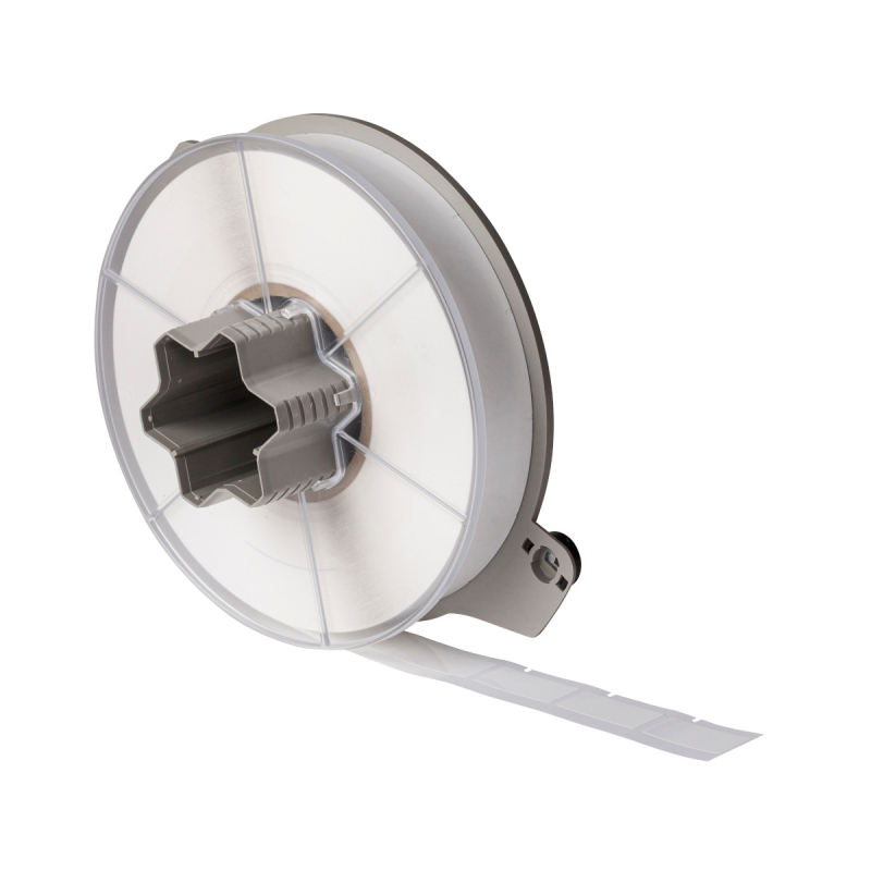 A55-14-483 | Glanzend Wit Polyester met afmeting: 19,05 mm (B) x 38,10 mm (H)